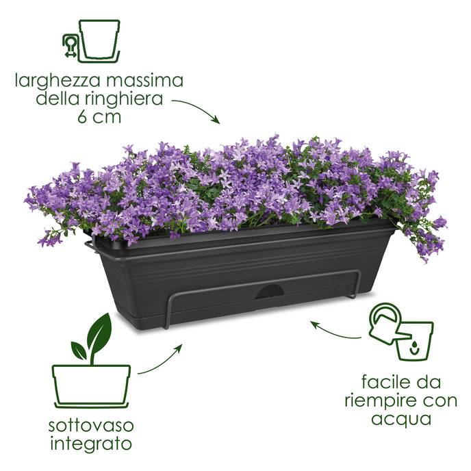 green basics trough mini allin1 30cm living black